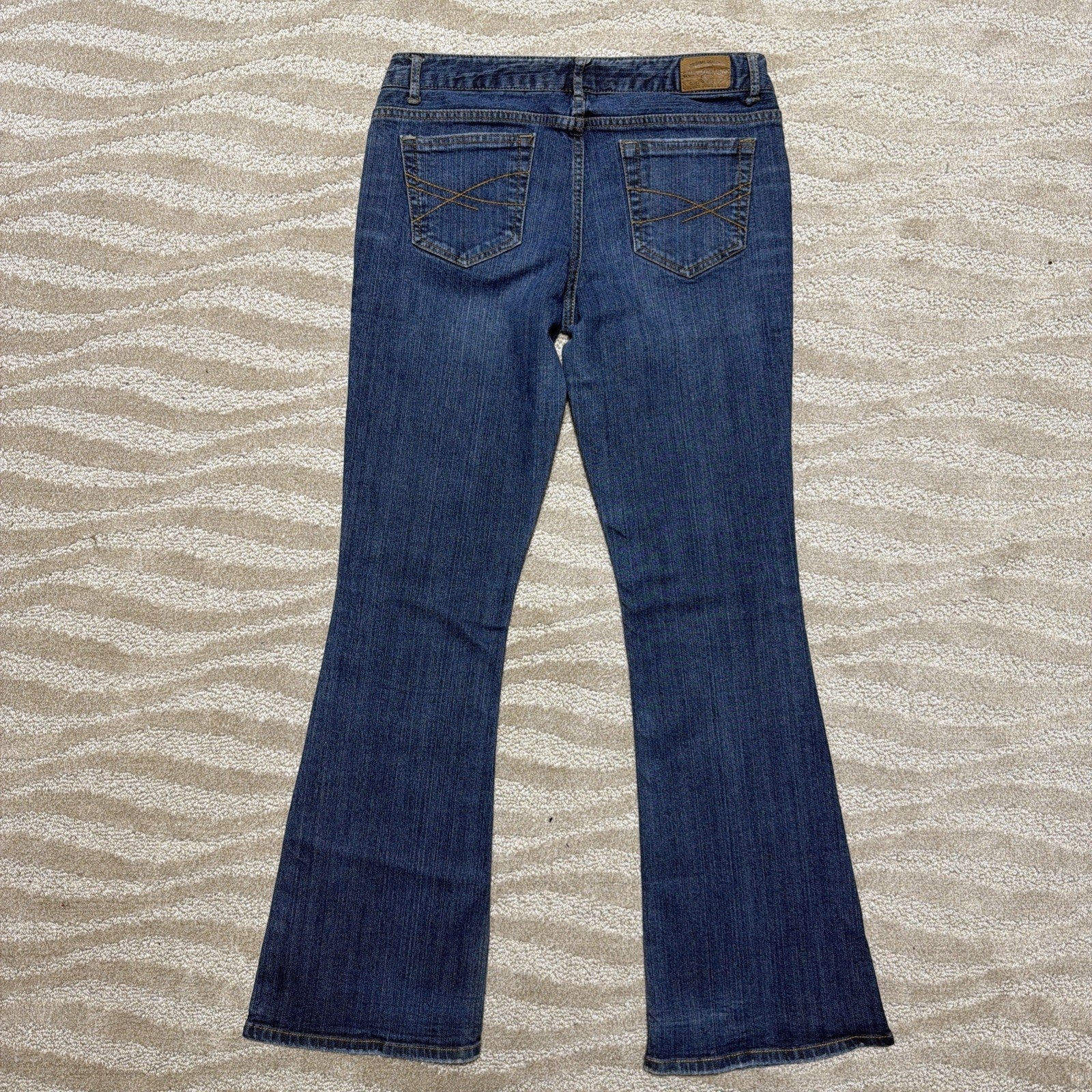 Aeropostale Womens Hailey Flare Jeans Size 7/8 Short Blue Dark Denim Y2K Casual