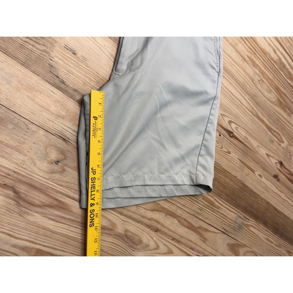 Haggar Beige Flat Front Adjustable Waist Shorts Mens Size 38