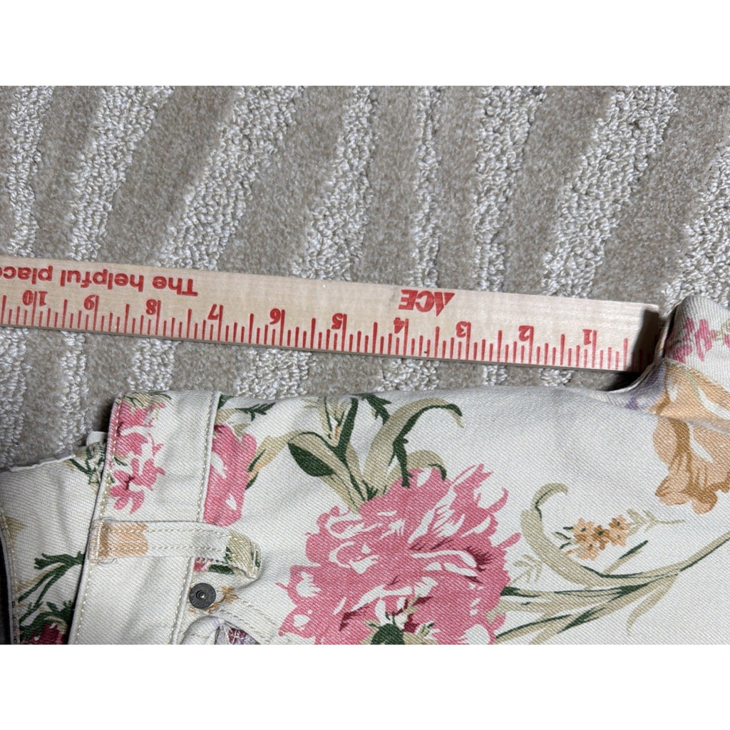 Vtg Denim & Supply Ralph Lauren Floral Print Skinny Jeans Ankle Zip Size 28