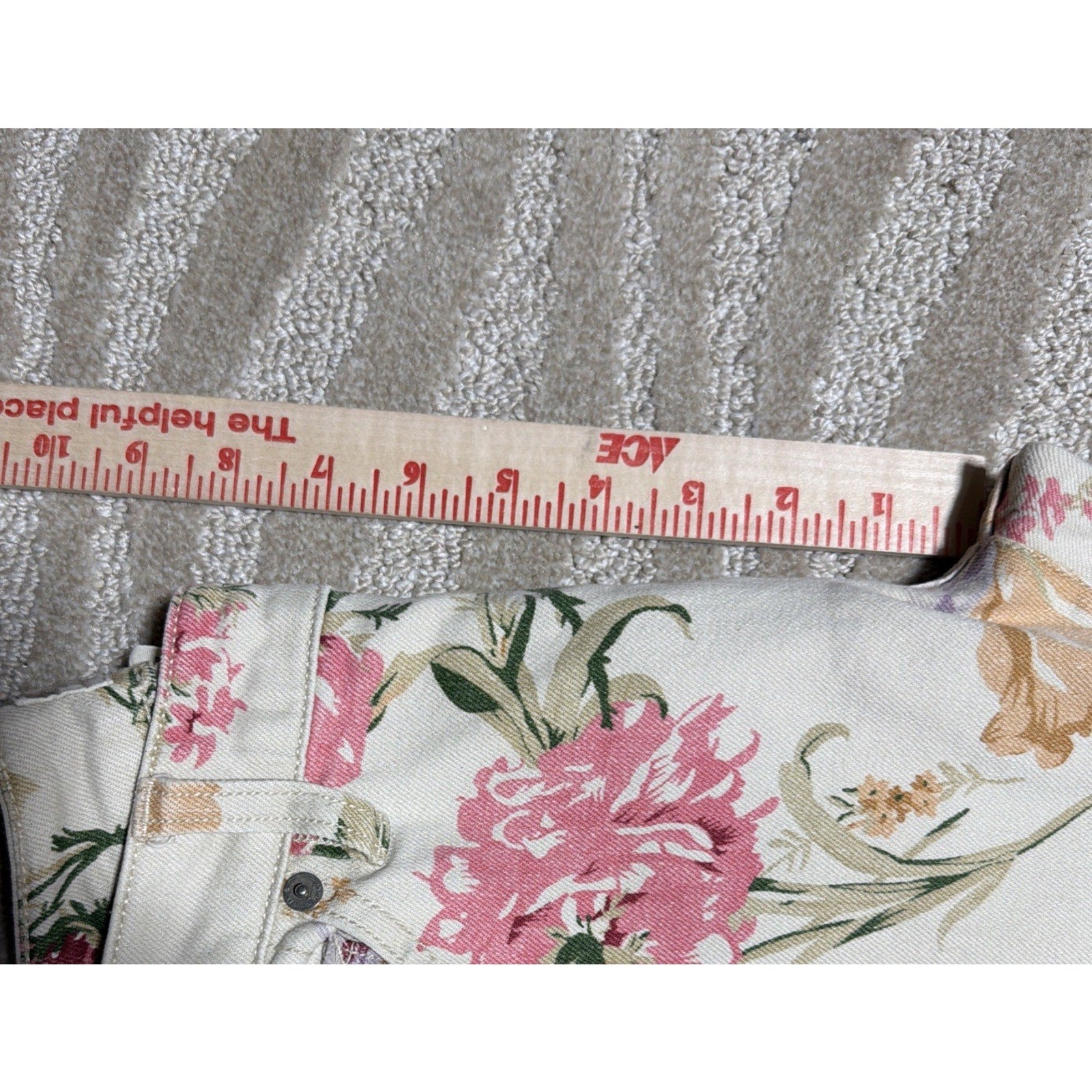 Vtg Denim & Supply Ralph Lauren Floral Print Skinny Jeans Ankle Zip Size 28