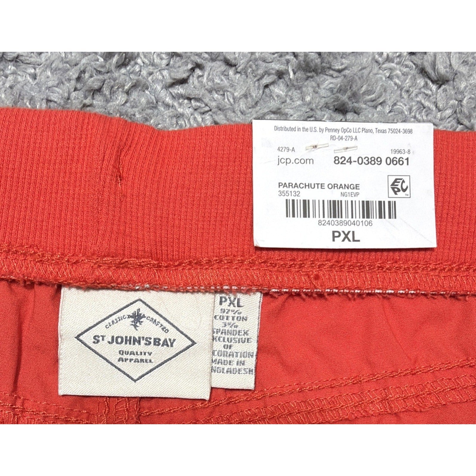St Johns Bay Capri Pants Womens PXL Petite Parachute Cargo Pockets Drawstring