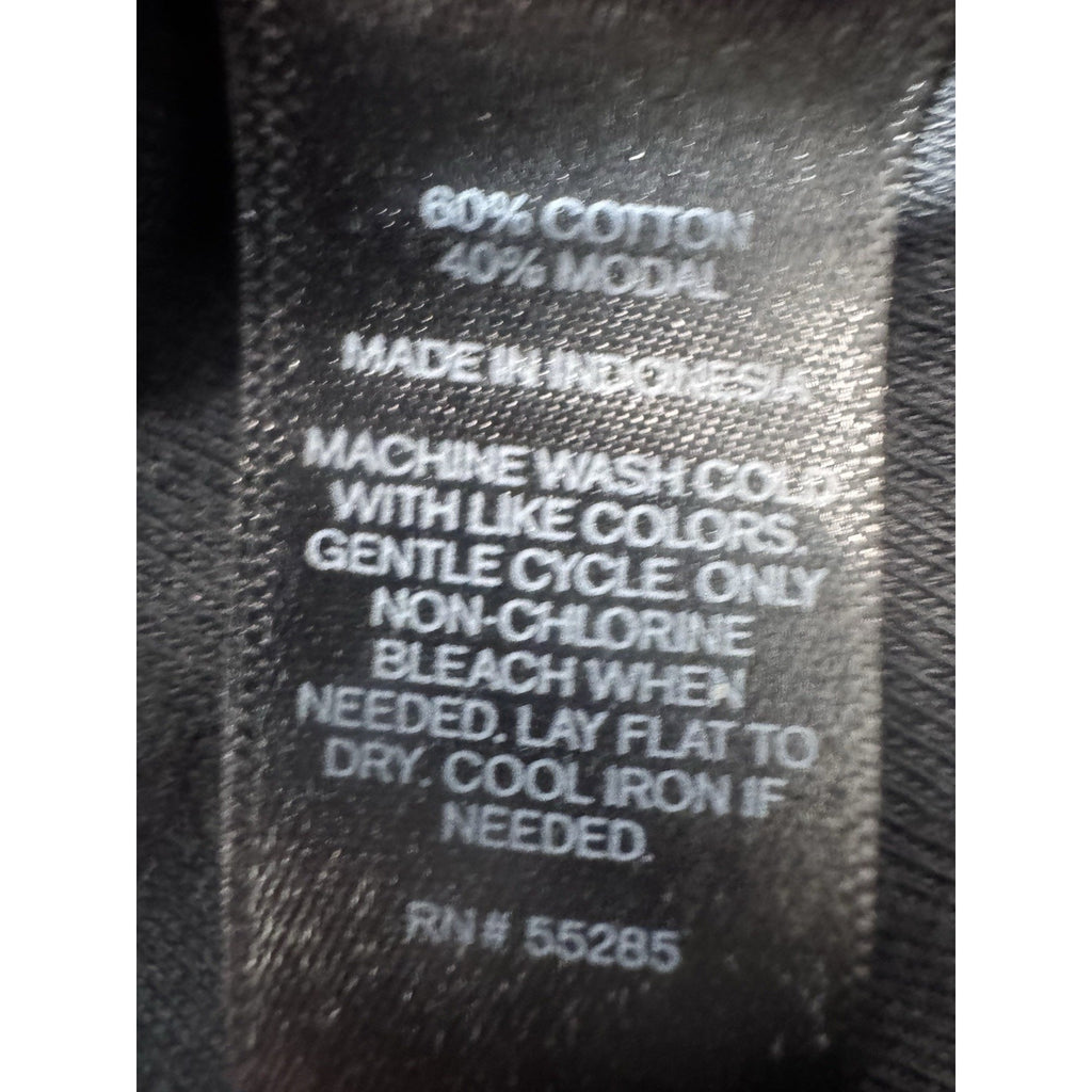 EXPRESS SEXY BASIC DARK Black TOP- 3/4 SLEEVE -FRONT DESIGN Women’s Size Large