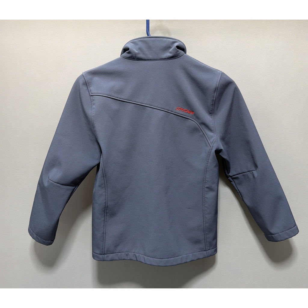 Spyder Boys Youth Skiing Softshell Full Zip Jacket Gray/Red Size Small 8