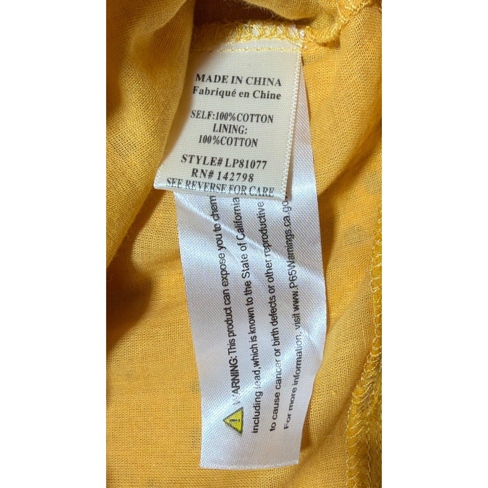 Mustard Yellow Eyelet Top Dress Women Small Boho Cottagecore Babydoll Cotton