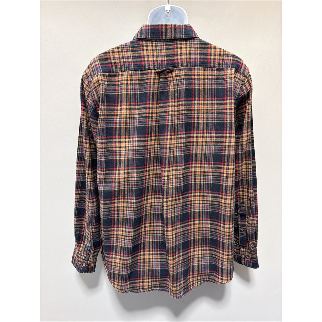 Eddie Bauer Heavyweight Flannel Shirt Men Size XL Plaid Long Sleeve Button
