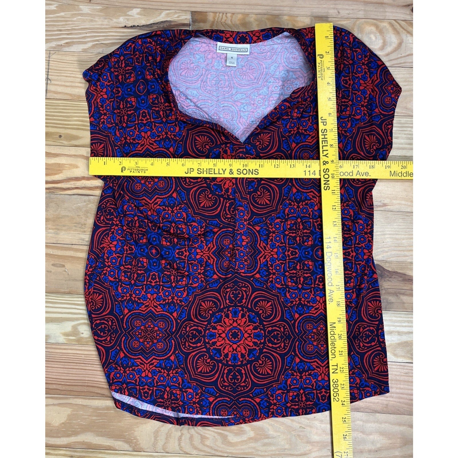 Dana Buchman Women’s Small Blouse Sleeveless V-Neck Pullover Multicolor