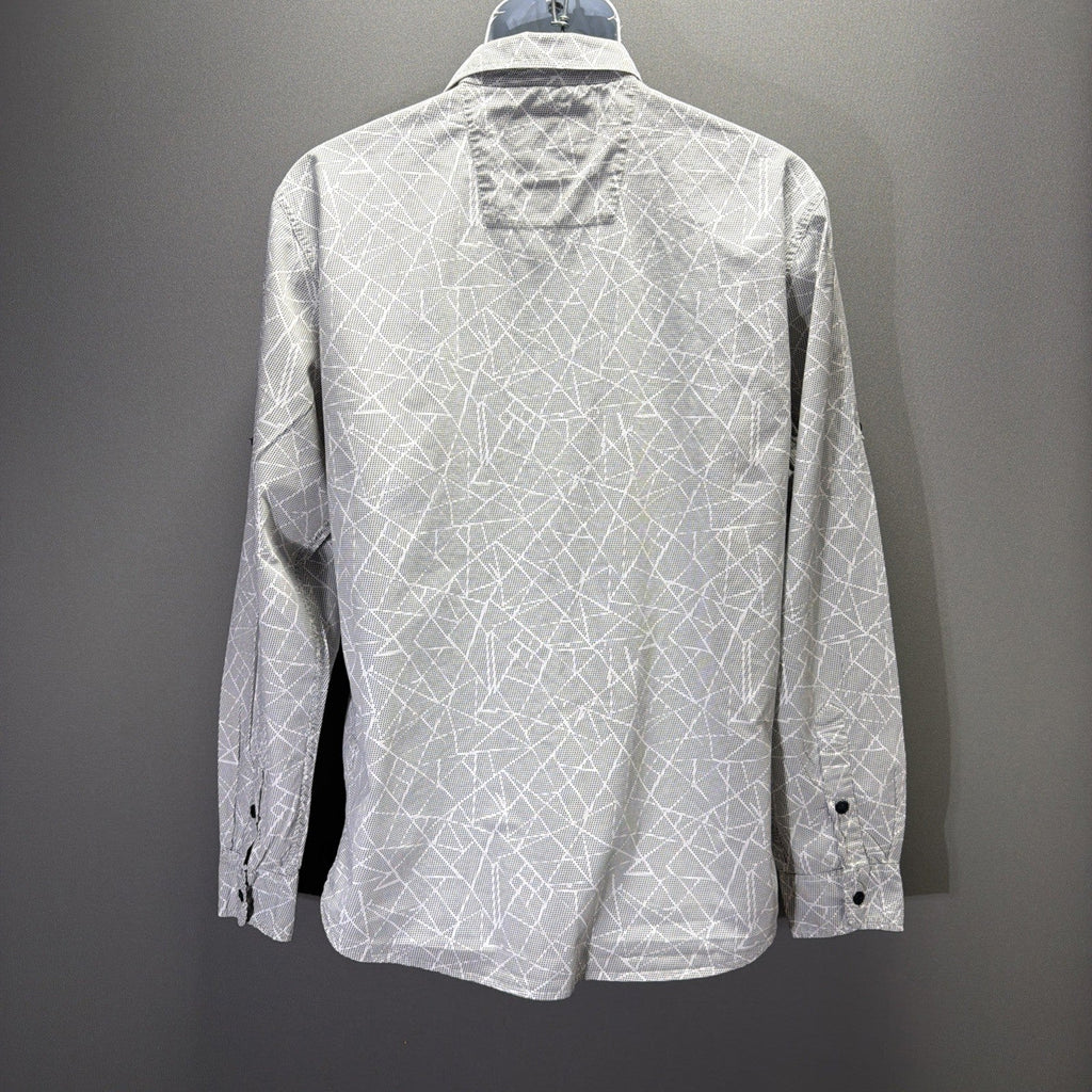 Modern Culture Men's Large Geometric Print Long Sleeve Button Down Shirt