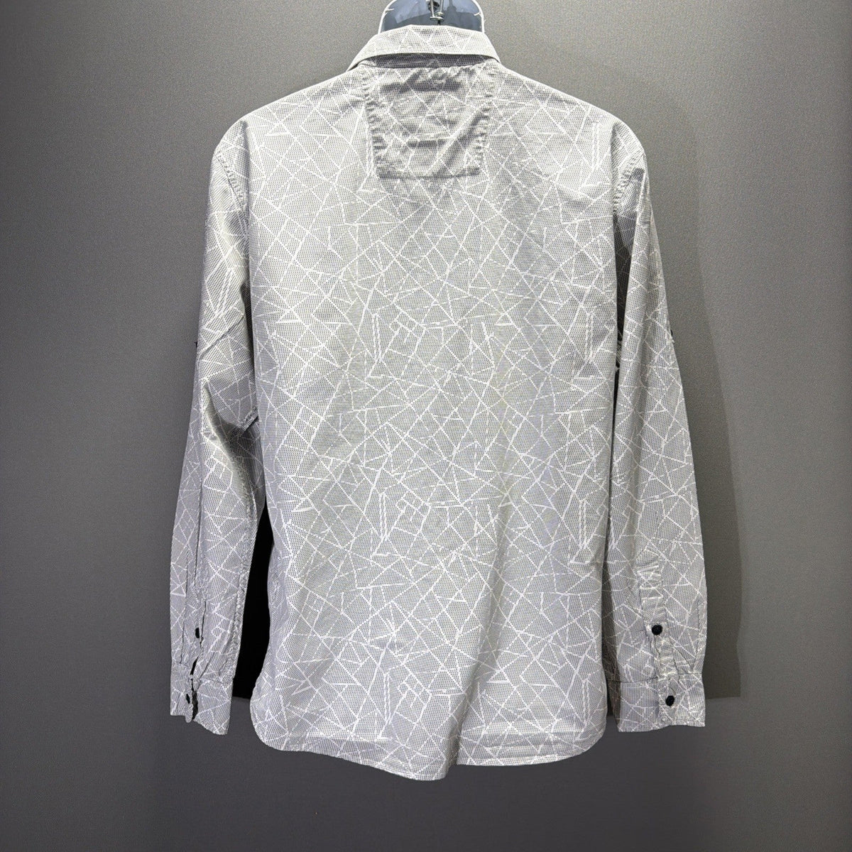 Modern Culture Men's Large Geometric Print Long Sleeve Button Down Shirt