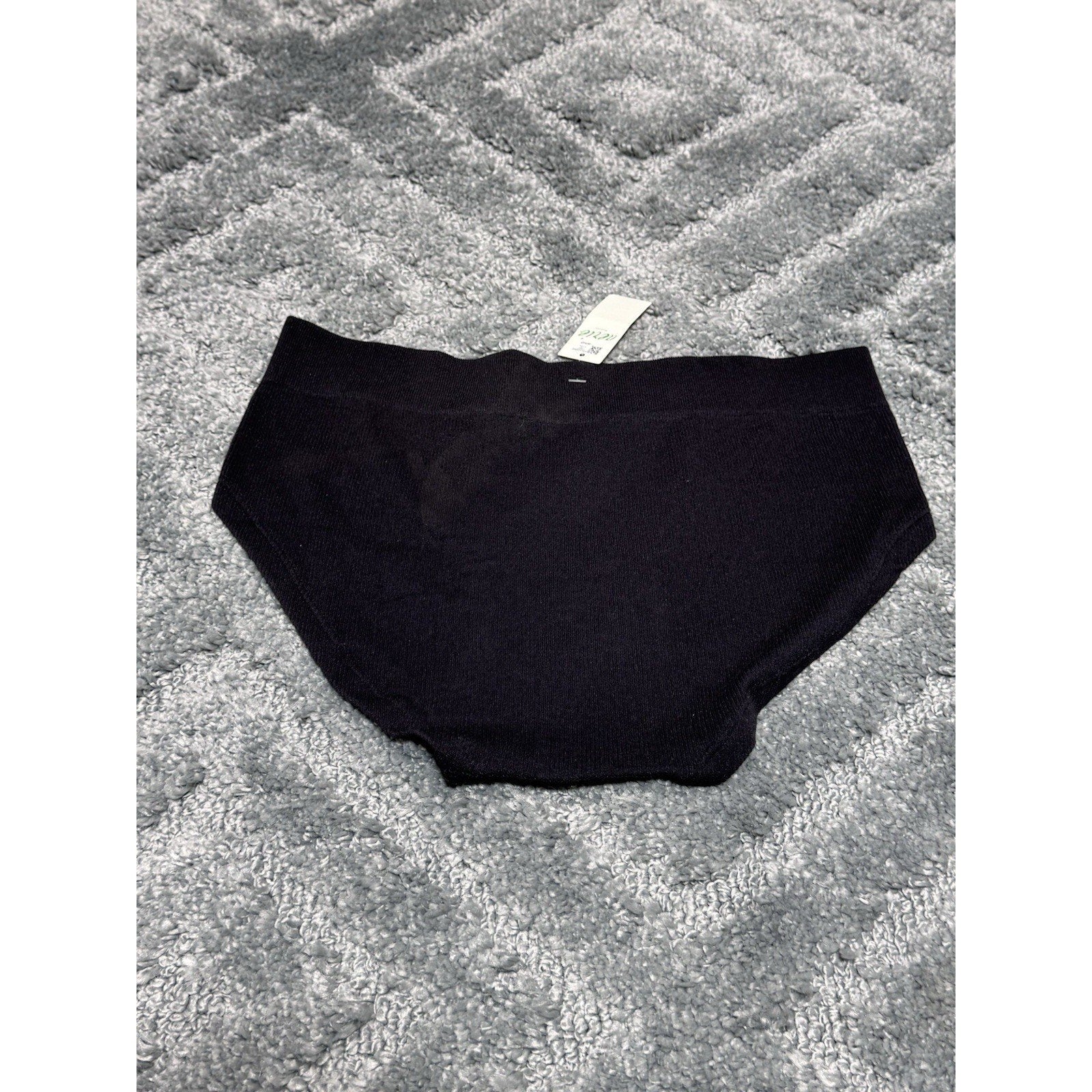 American Eagle Aerie Seamless Bikini Panties Large Solid Black Ribbed New