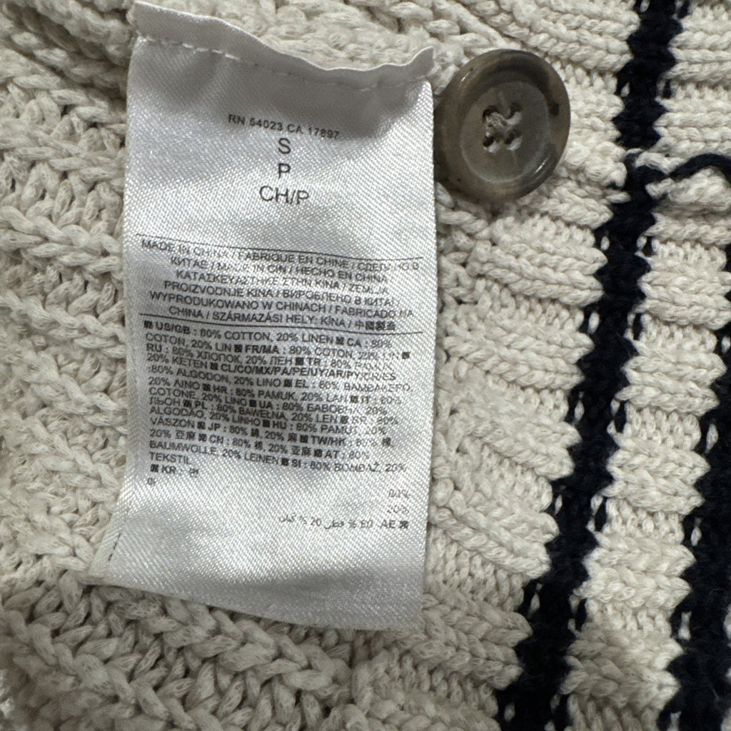 BANANA REPUBLIC Shawl Collar CARDIGAN Ivory Cable Knit Cotton Linen Men’s Size S