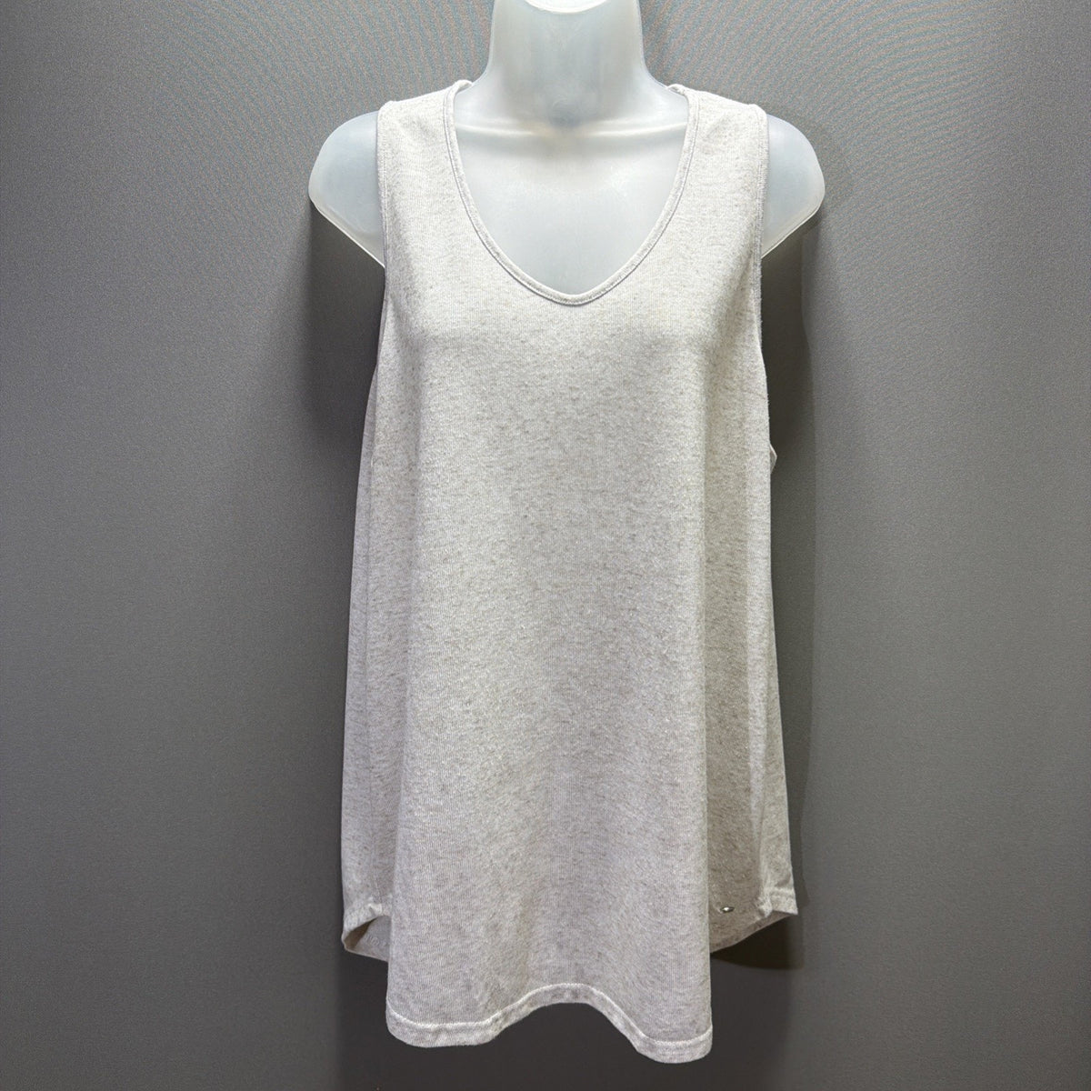 Southern Shirt Co Tank Top Womens Size XL Heather Tan Knit Linen Blend Stretch