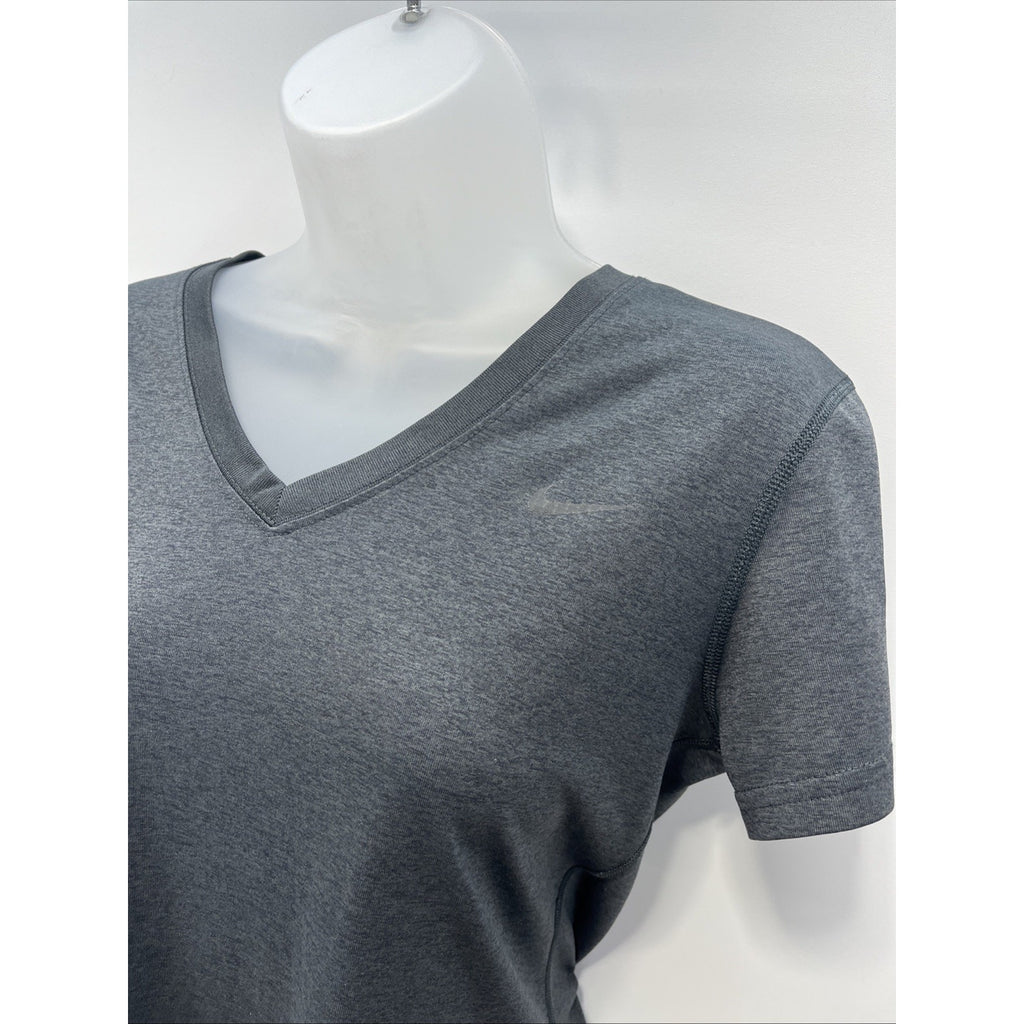 Nike Dri-FIT V-Neck T-Shirt / M/ Dark Grey / Short-Sleeve / Regular Fit