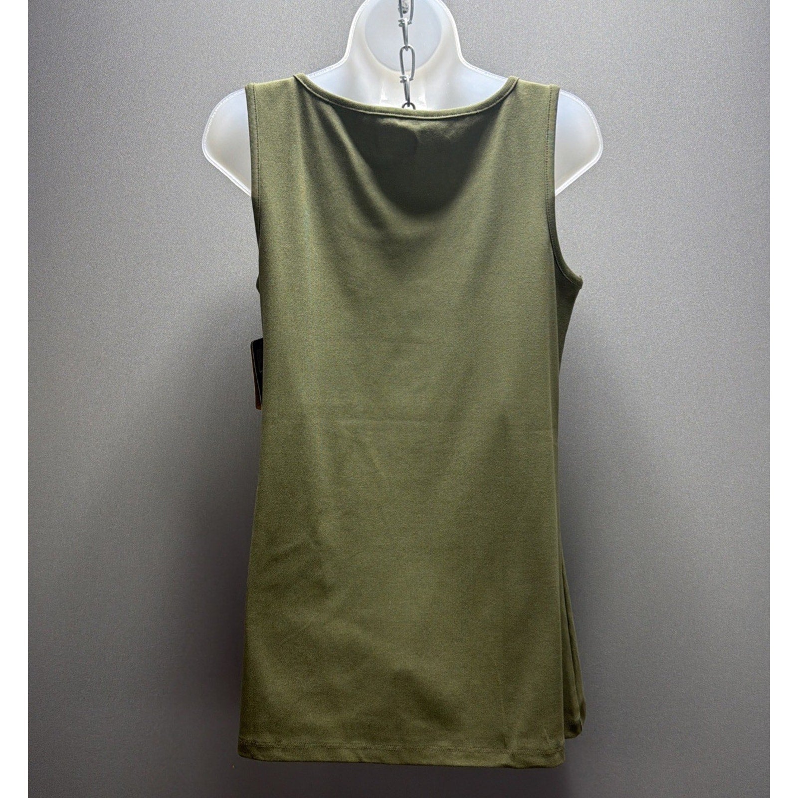 NWT Noble Outfitters Tank Top Women's Sz L Olive Tug Free Stretch