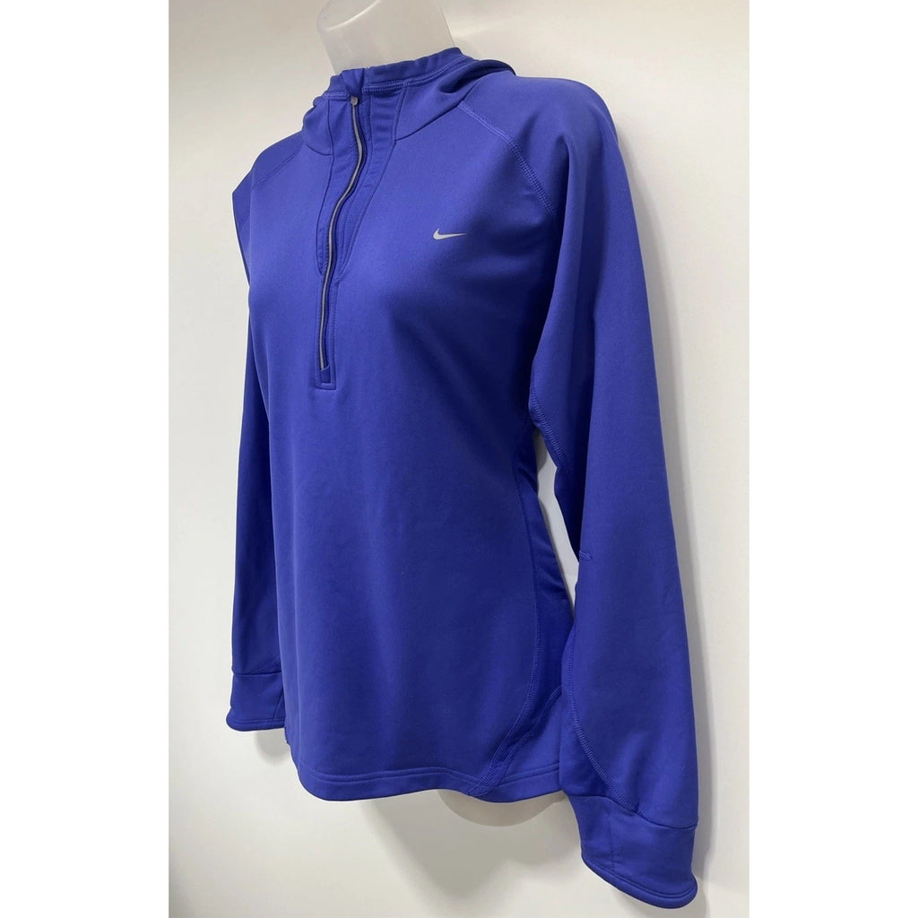 Nike Fit Dry Fleece Hoodie Womens XL Purple Long Sleeve With Hood