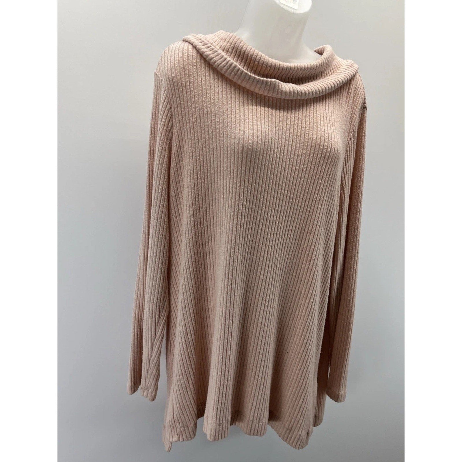 Zenergy By Chico's Womens Pink Turtle Neck Cable Knit Details Sweater Size 2