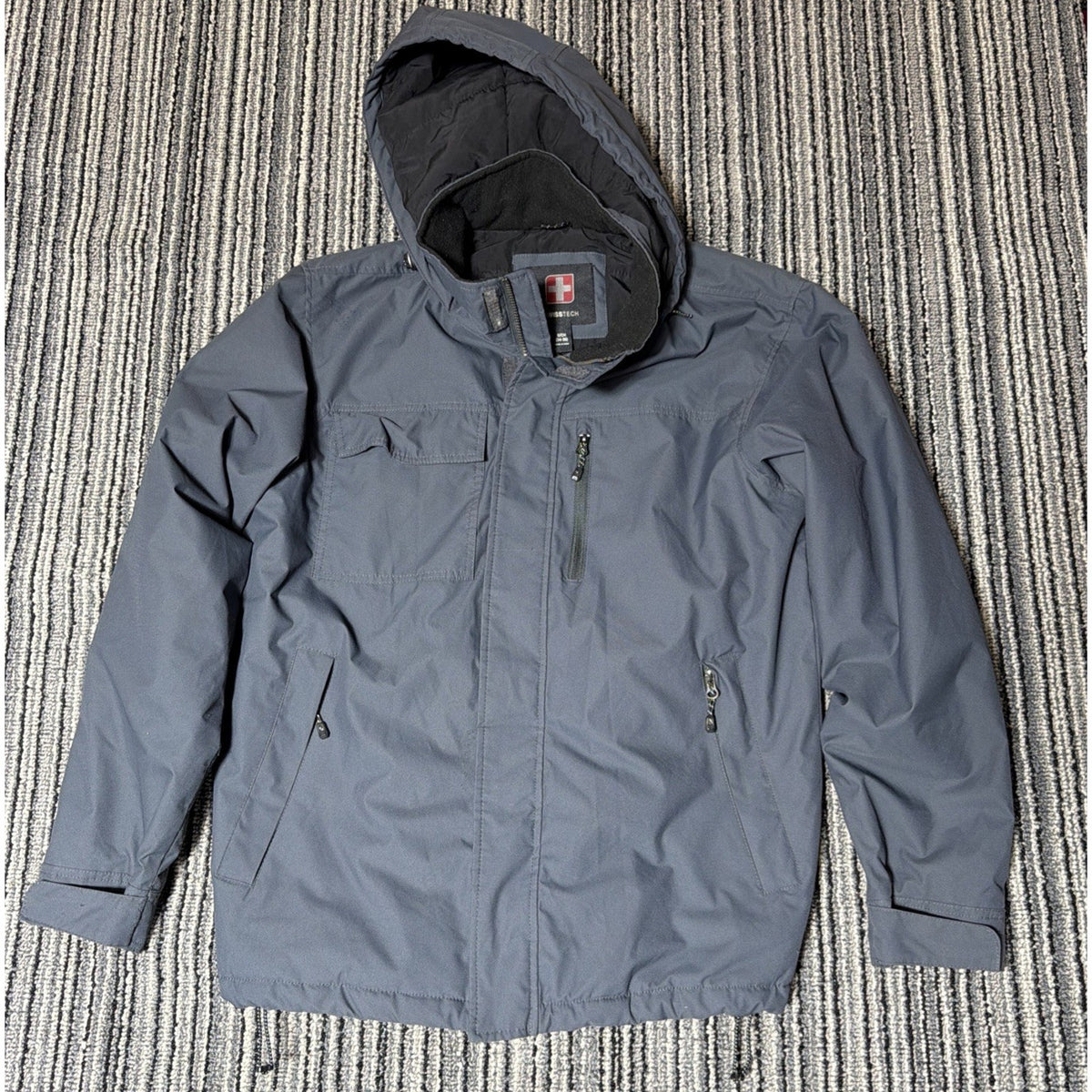 Swiss Tech Men's S Full Zip Green Soft Shell Jacket Waterproof Insulated