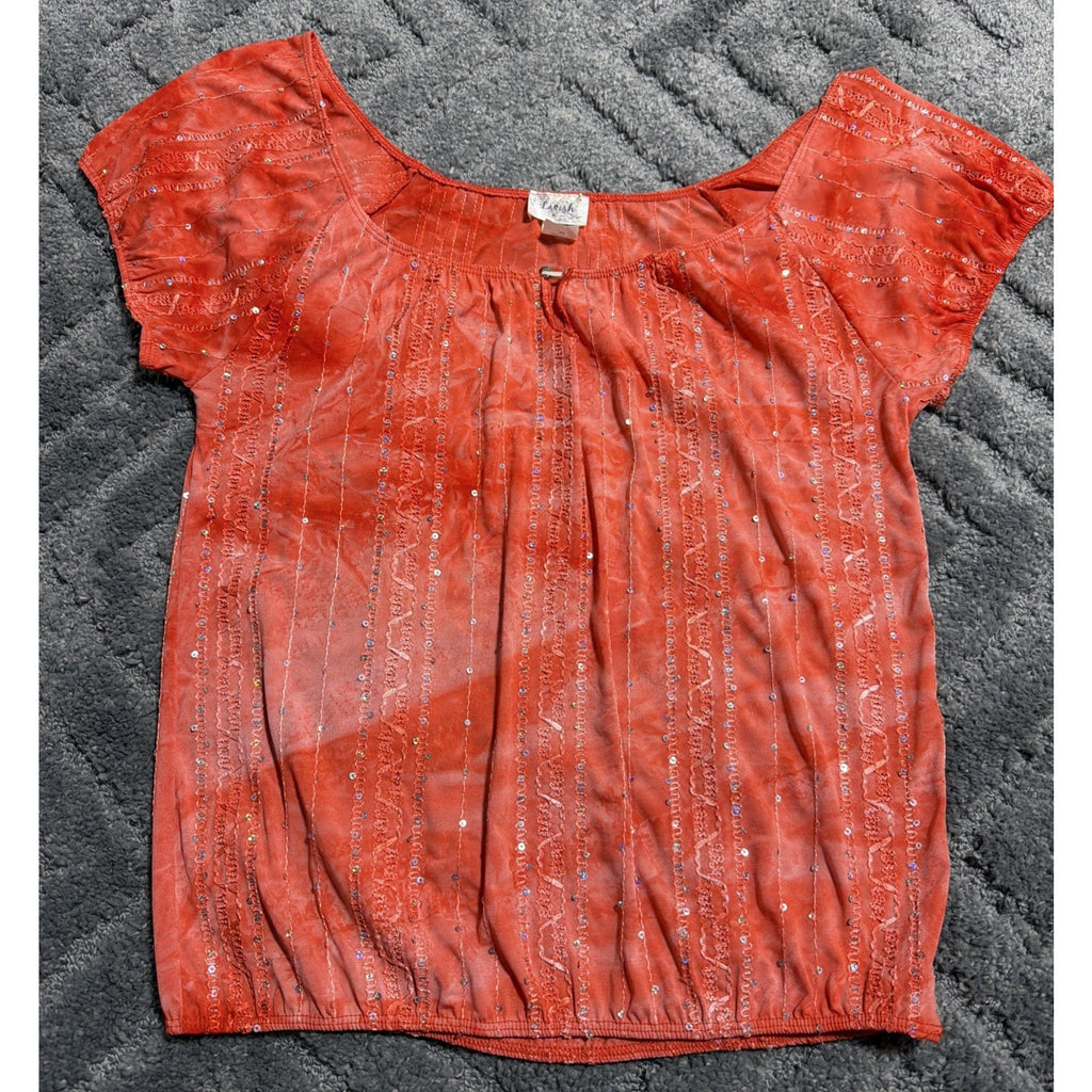 Lavish Top Vintage Sequins Space Dyed Made in the USA Medium