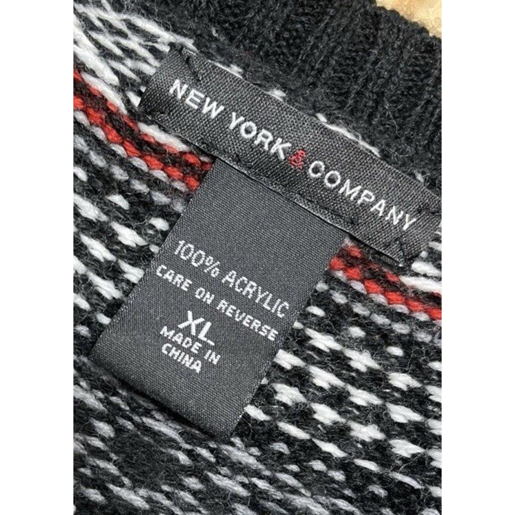 New York And Company Nordic V Neck Sweater Size XL