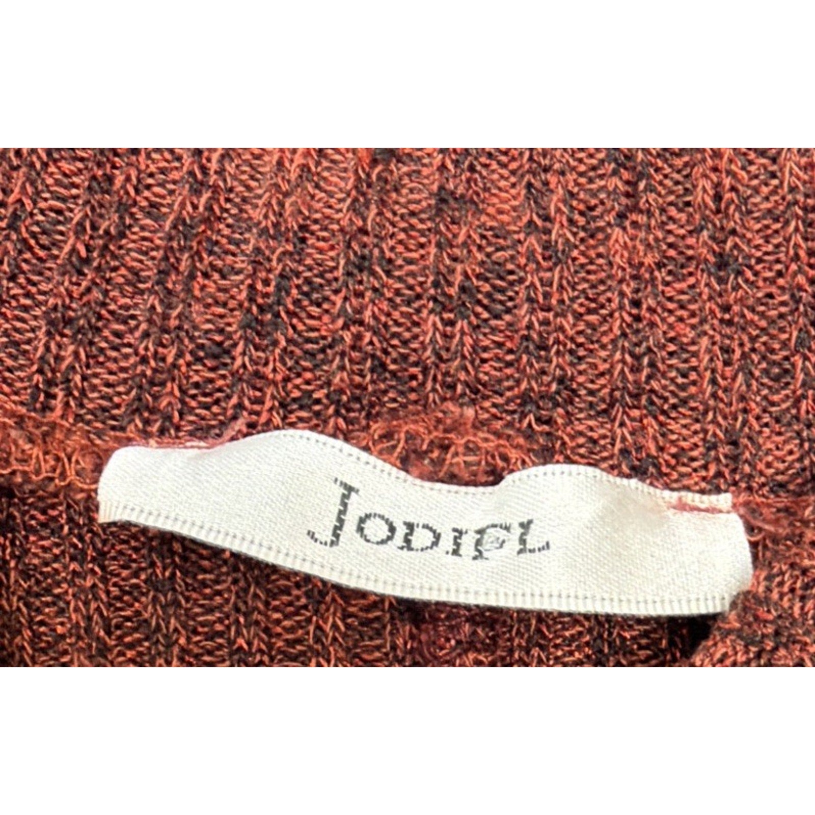 Jodifl Women’s Burnt Orange Ribbed Long Sleeve Tunic Sweater Dress Size Small