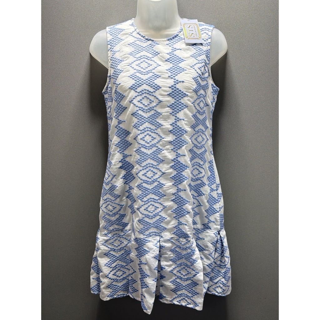 NWT STS Sail to Sable White Hydrangea Embroidered Shift Dress XS $218