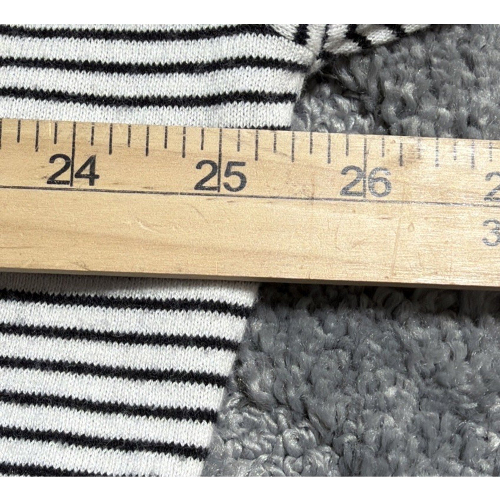 RALPH LAUREN Plus 3X Striped knit Lagenlook 3/4 Sleeve Ruffled Sweater SOFT!