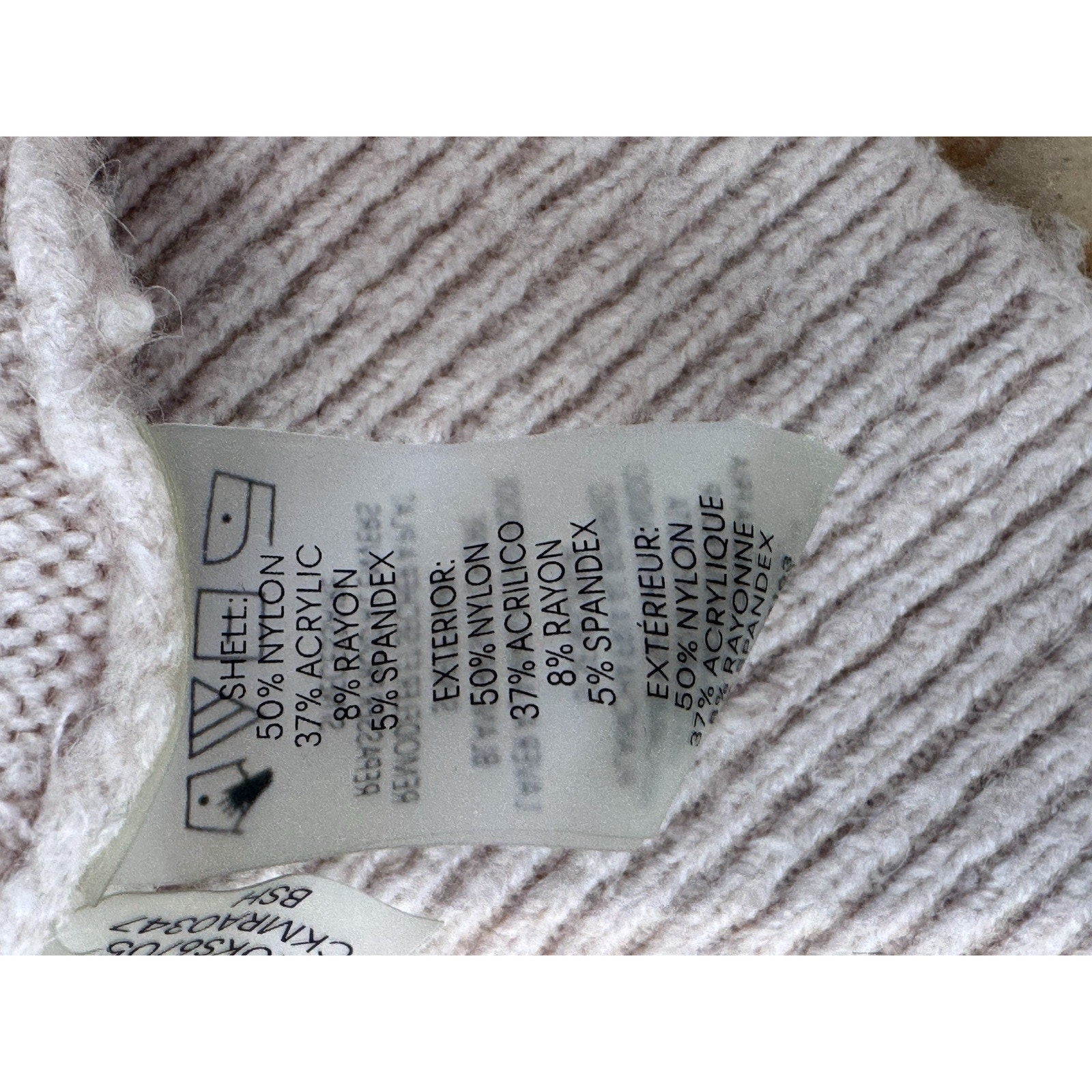 Calvin Klein Sweater Pullover Beige Knit Long Sleeve Round Neck Women’s Large