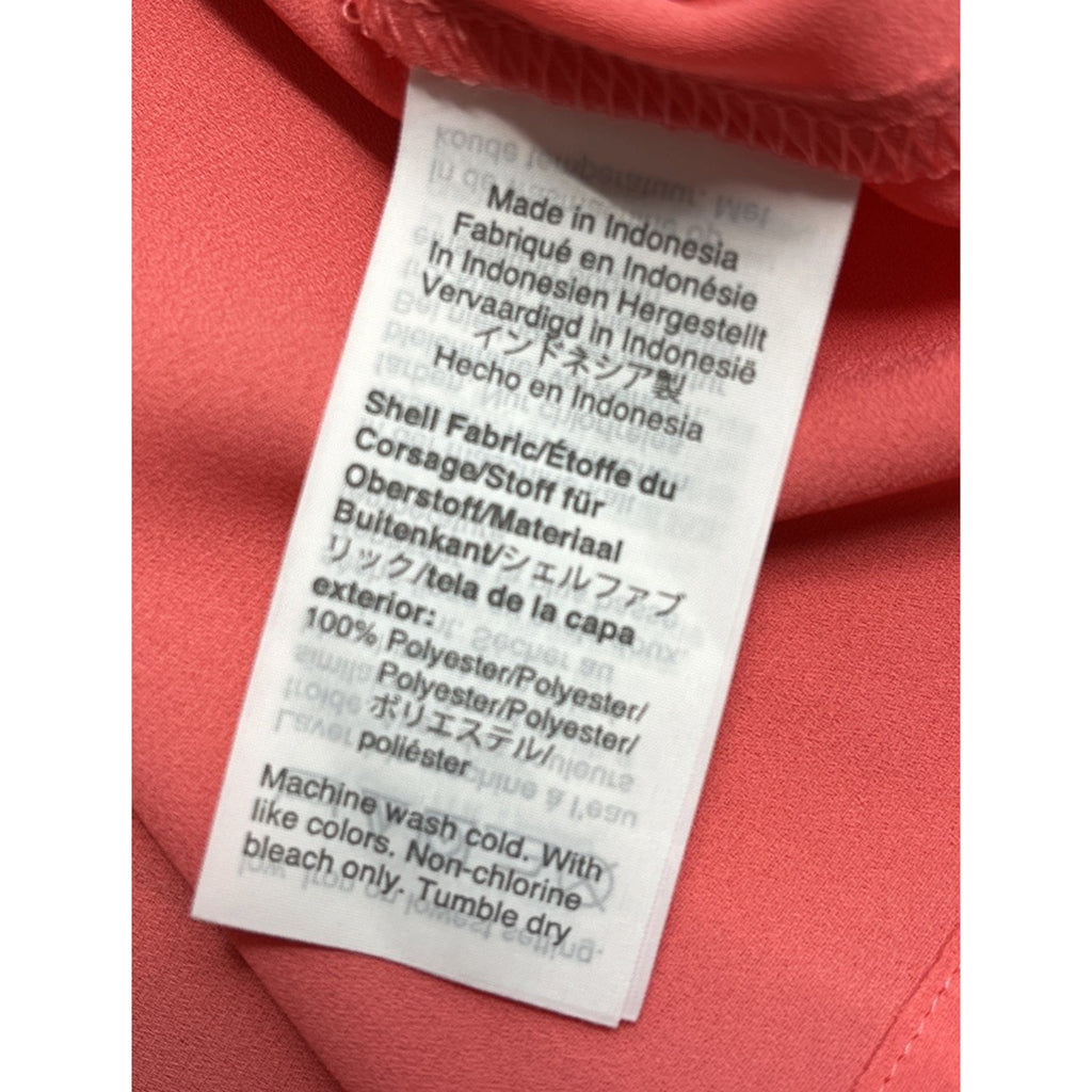 NWT J.CREW Womens Pink Embroidered Trim Button Back Short Sleeve Blouse Top XL