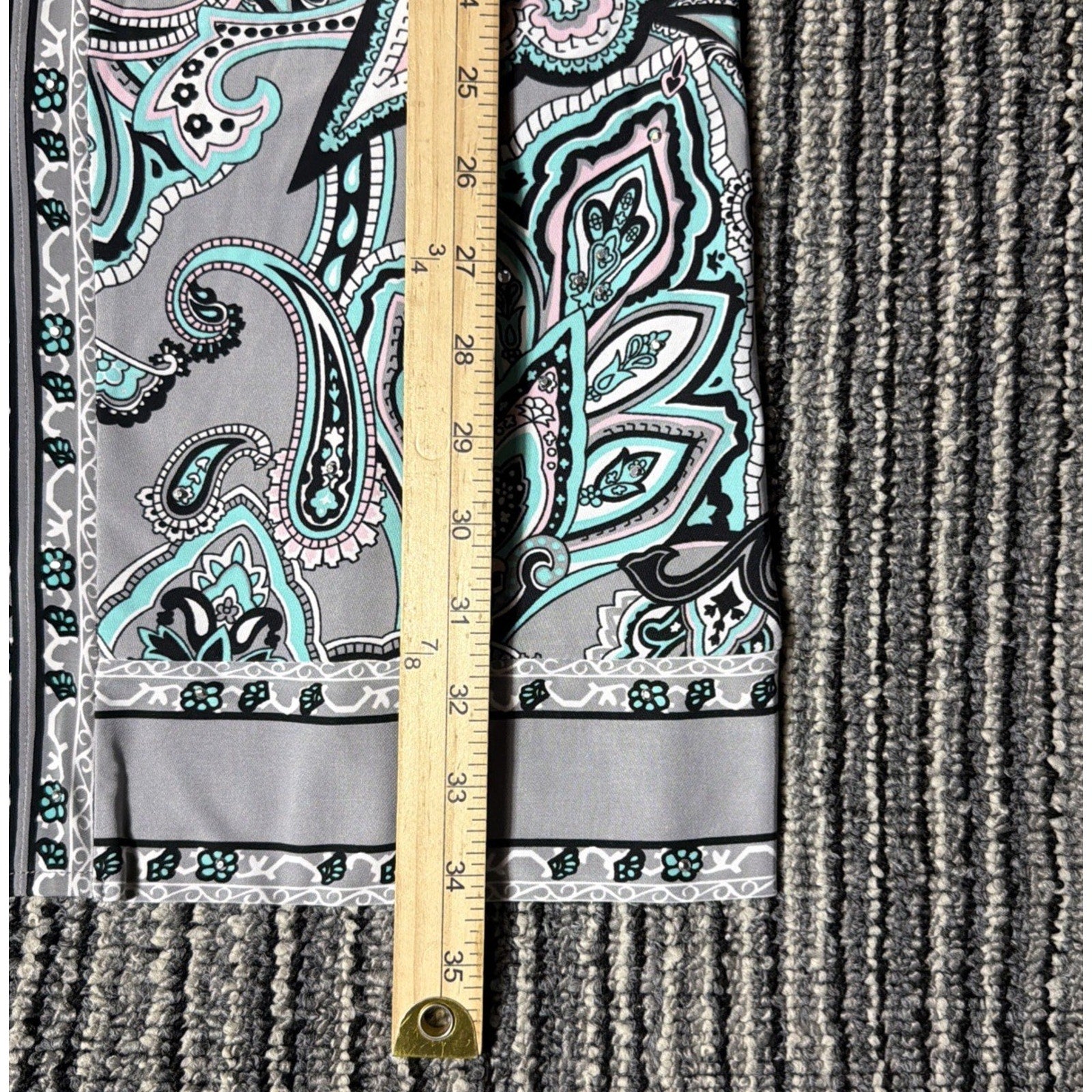 INC International Concepts Halter Sheath Dress XS Paisley Rhinestones Stretch
