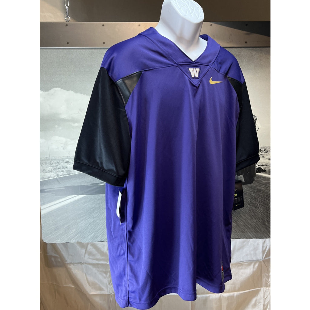 NWT WASHINGTON HUSKIES XL Purple Black NIKE Dri Fit College Football Jersey