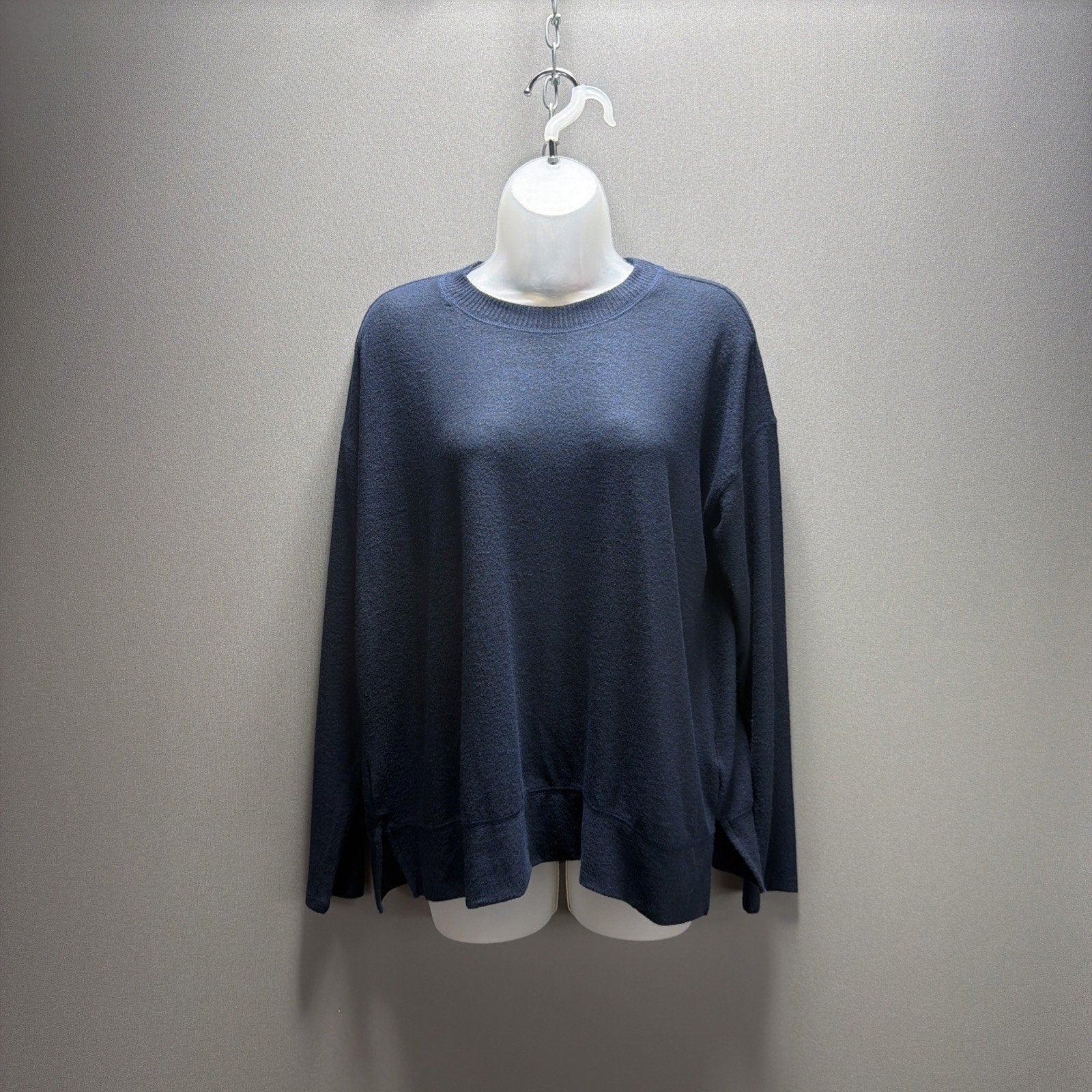 Lucky Brand Viscose Blend Stretch Crewneck Pullover, American Navy Sz Medium NWT