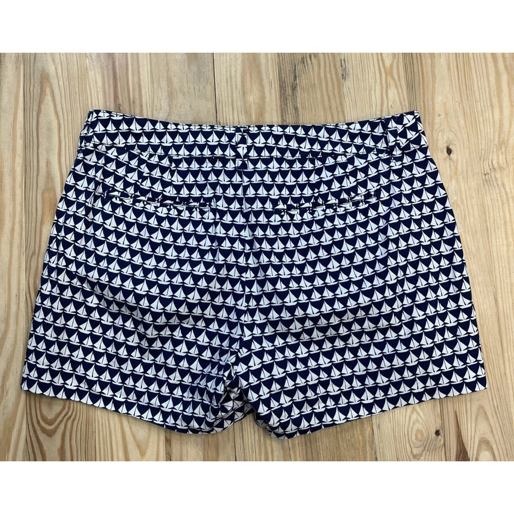 Old Navy shorts Navy Blue sailboats Cotton Blend Pockets size 6