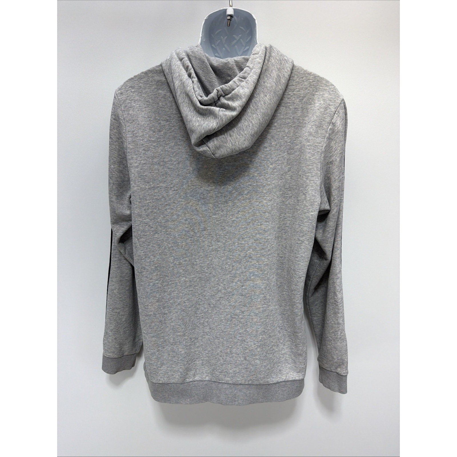 Adidas Men's Essential Fleece 3-Stripes Pullover Hoodie Gray Size Medium