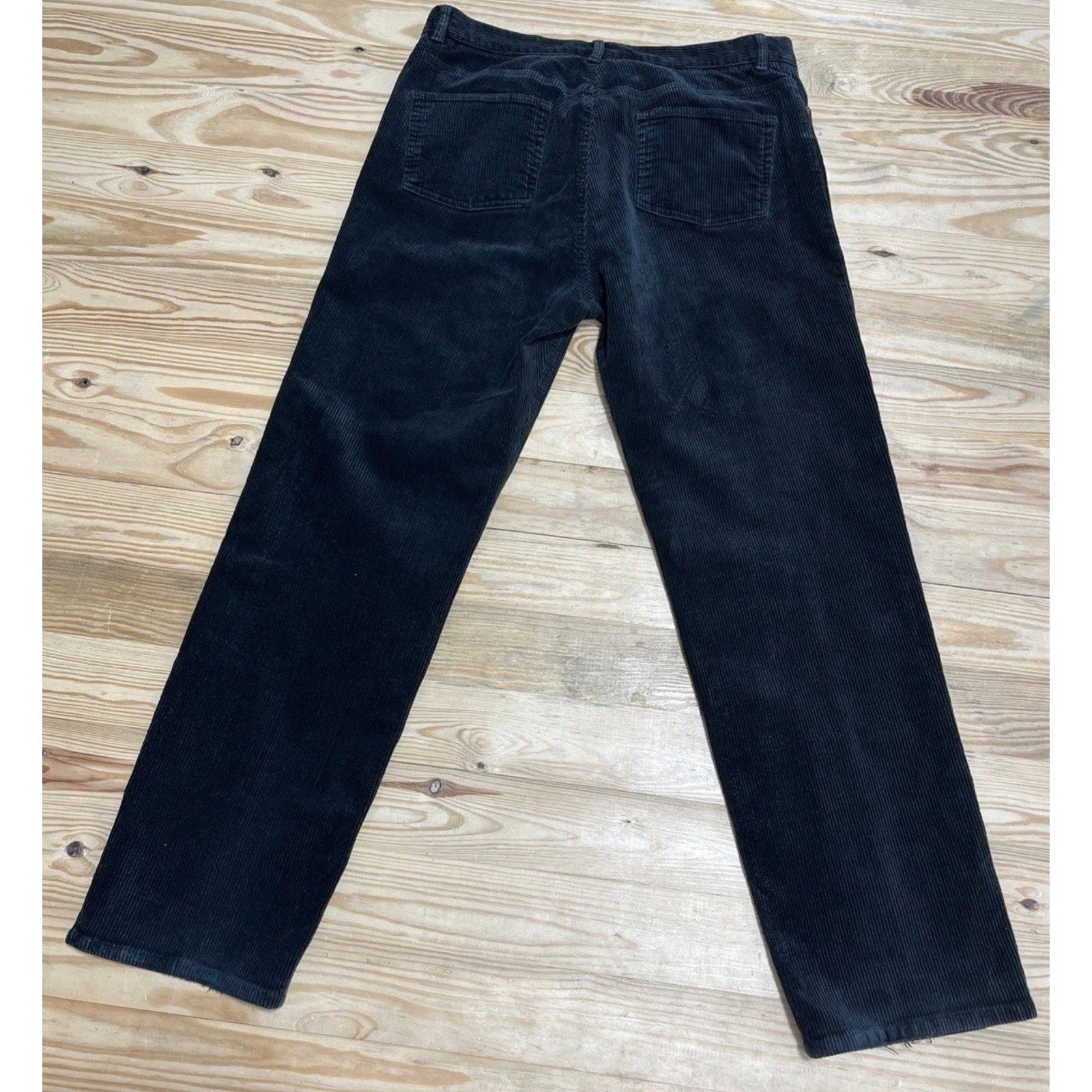 Jones New York Sport Stretch Corduroy Jeans Women Size 14 Black Straight Leg