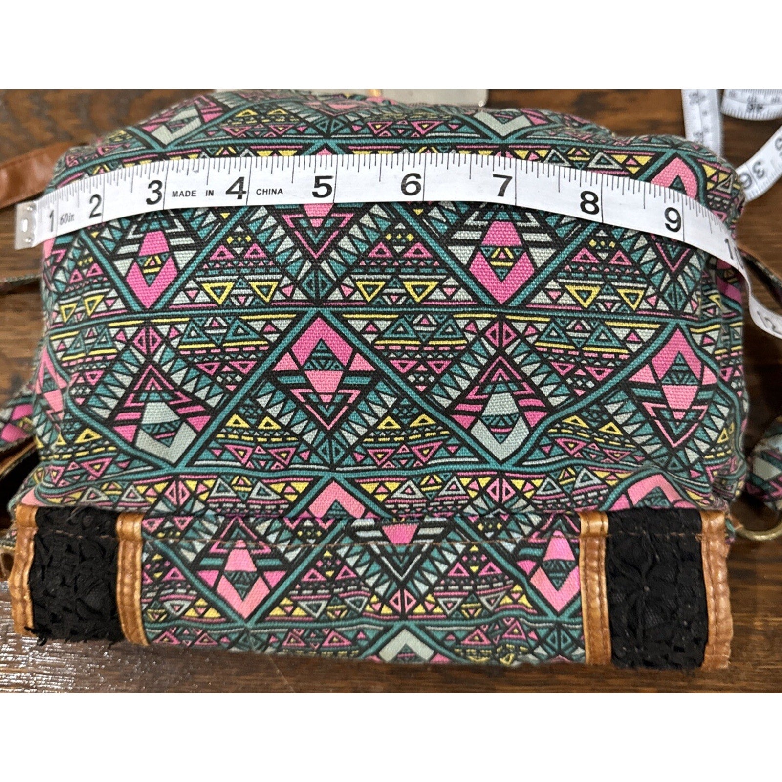 Lulu Women's Purse Handbag Tote RN#93858 Blue pink Brown And Black. Well Loved