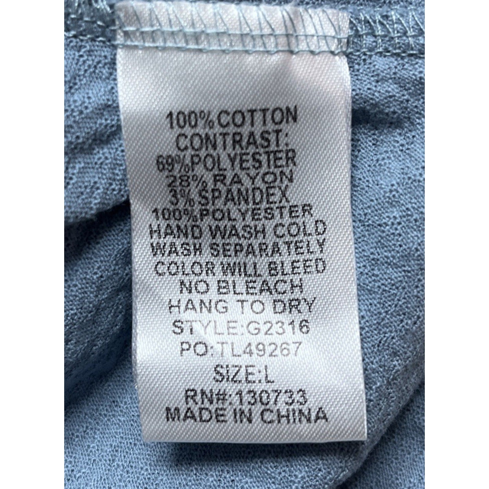Umgee Denim Blue Waffle Knit Long Sleeve Batwing Casual Solid Top Women's Large