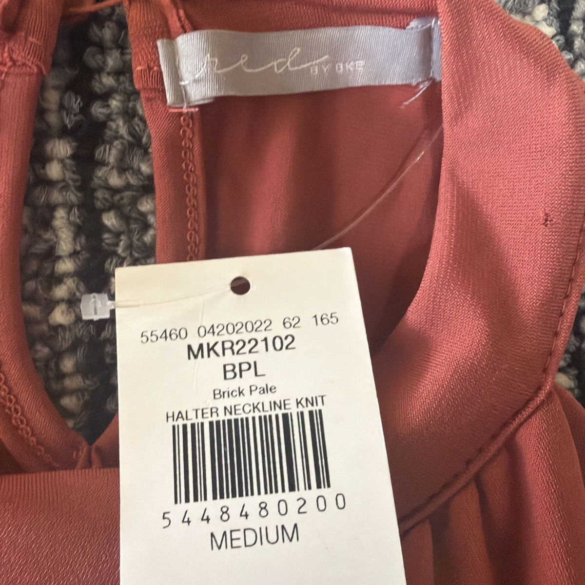 Red by BKE Brick Red Pleated Halter Top Sleeveless Blouse Medium Stretch NWT