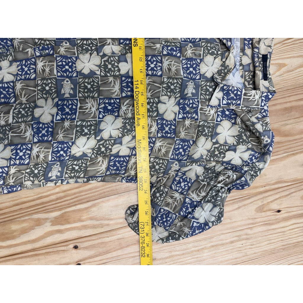 Croft & Barrow Shirt Men's X-Large Green Tropical Button Up Summer Vacation