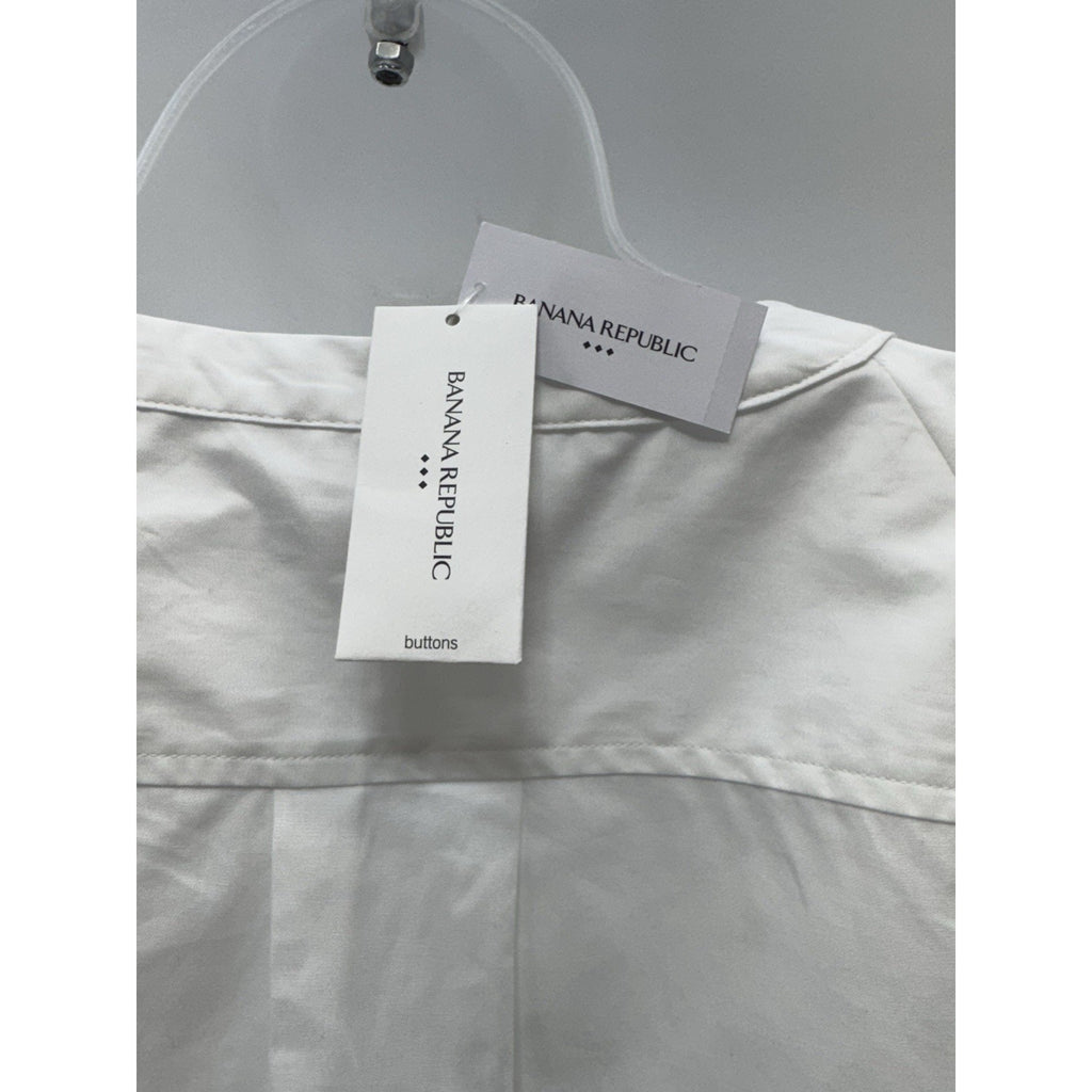 Banana Republic White Peasant Style Blouse Button Sleeve Women’s Size Small NWT