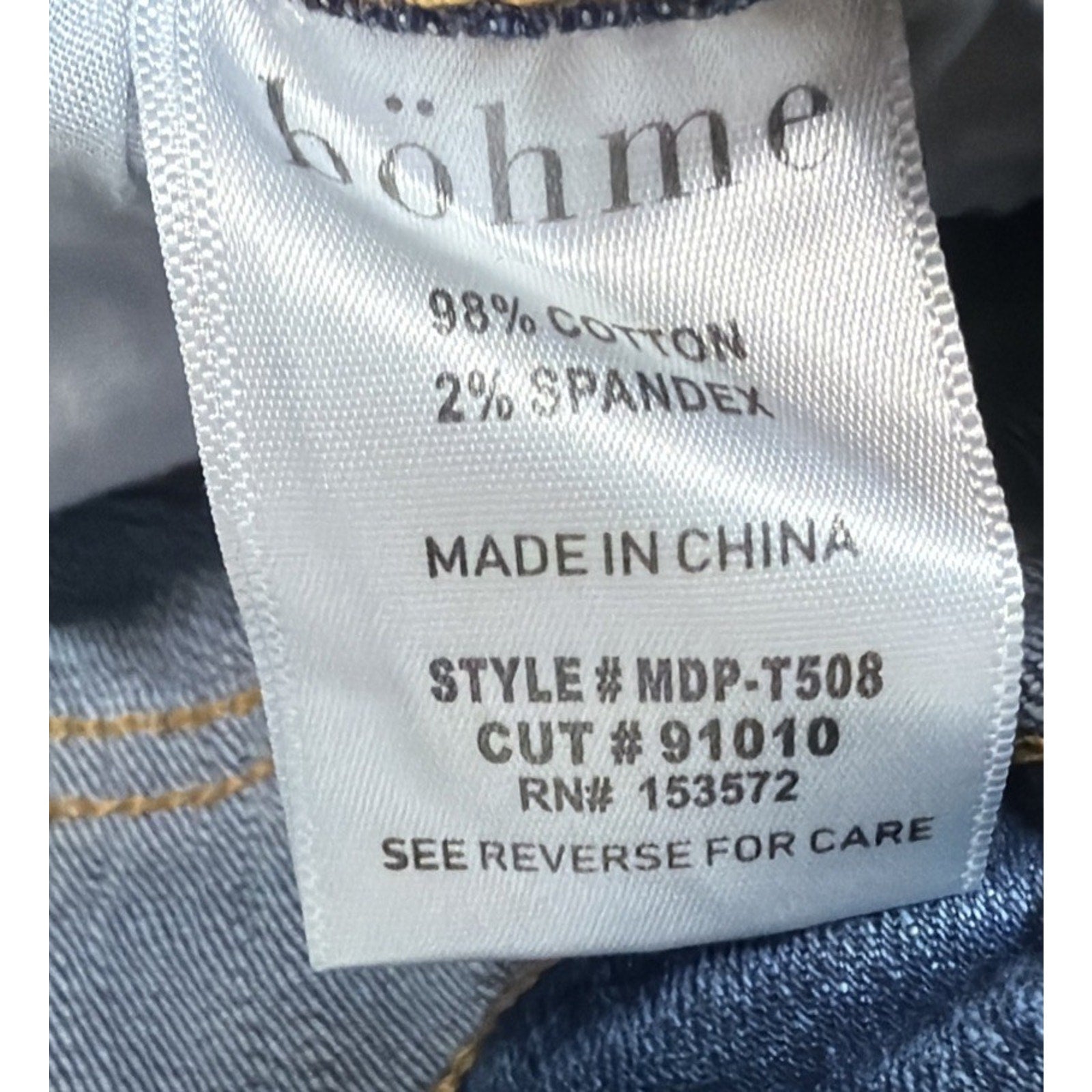 Denim Jeans Bohme Size 28 Girlfriend Blue Ankle High Rise Med Wash