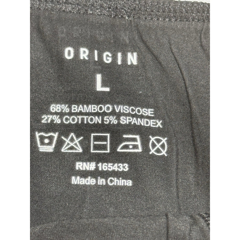 ORIGIN Bamboo Viscose Boxer Briefs Mens Large Black Soft Comfort Underwear New