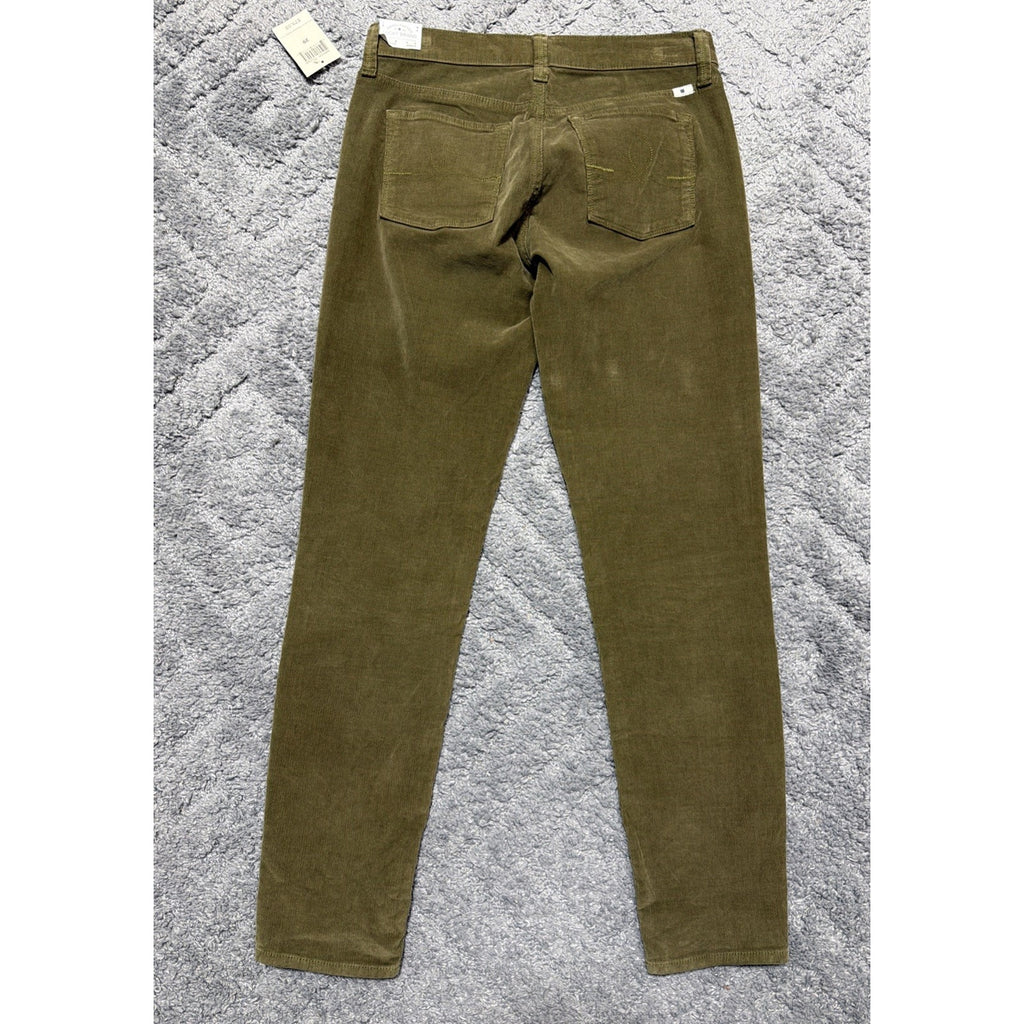 New Lucky Brand Pants Womens 8/29 Green Khaki Sofia Skinny Corduroy Work Casual