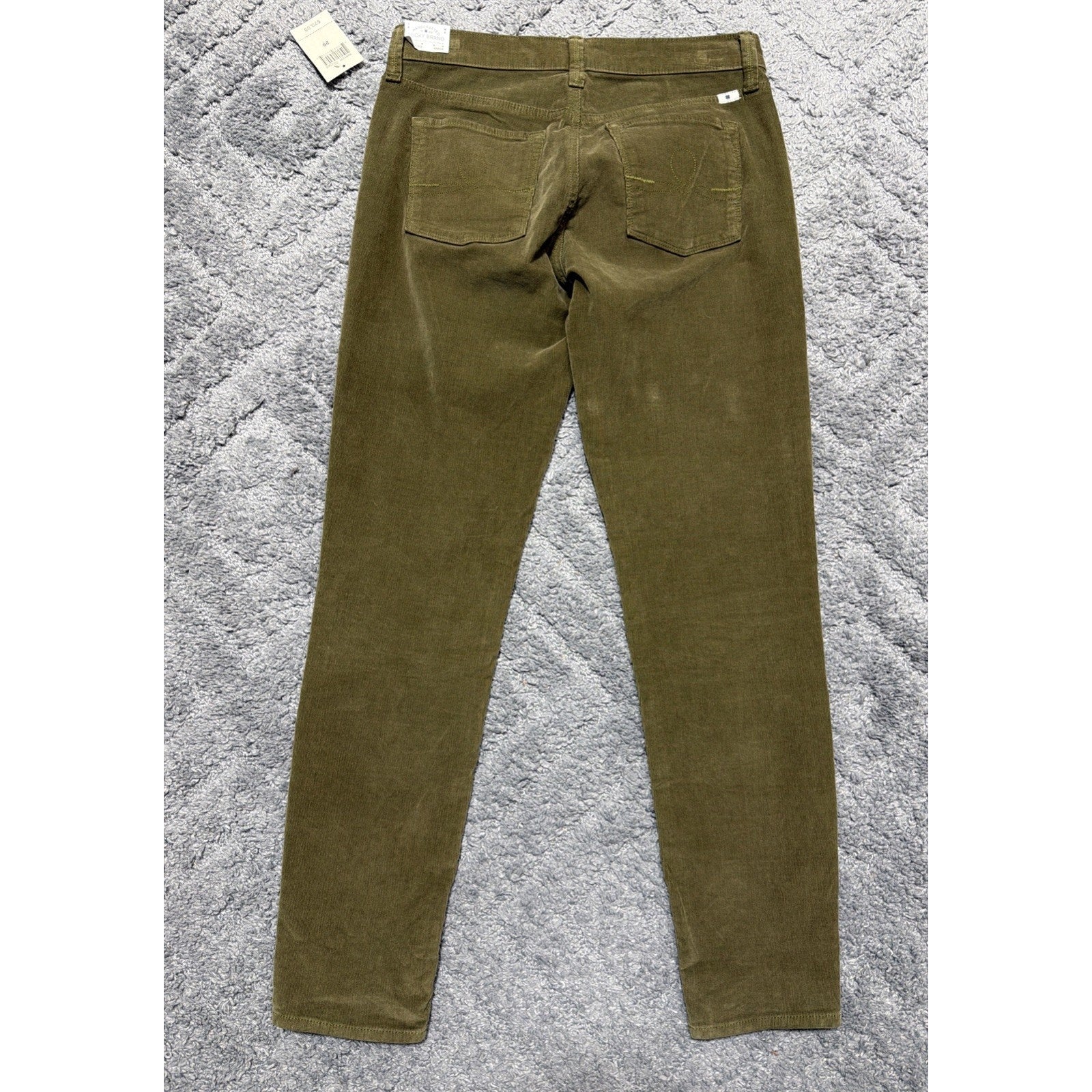 New Lucky Brand Pants Womens 8/29 Green Khaki Sofia Skinny Corduroy Work Casual