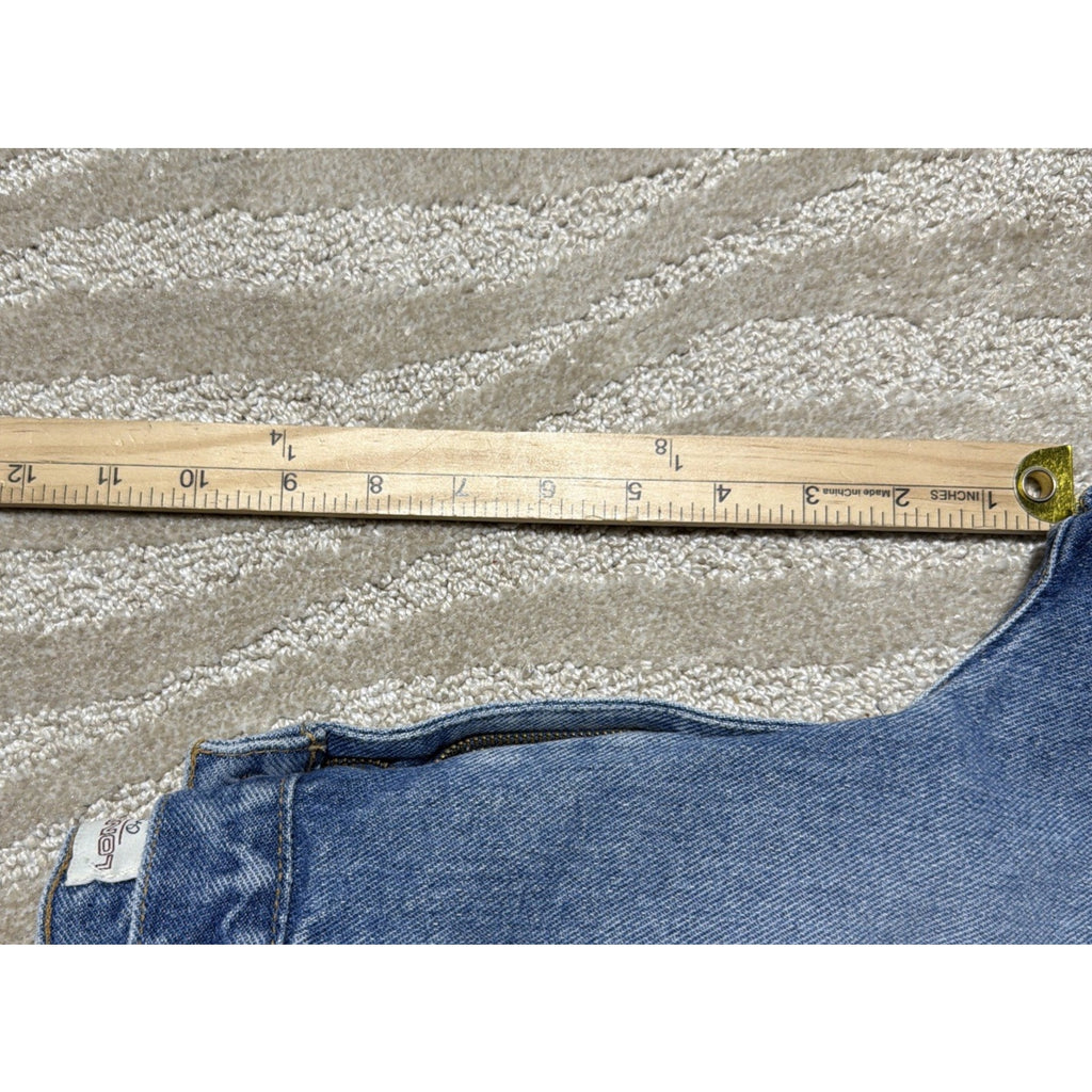 London Jean Women’s Sz 8 High Waisted Mom Cut Off Blue Jean Shorts 3”L