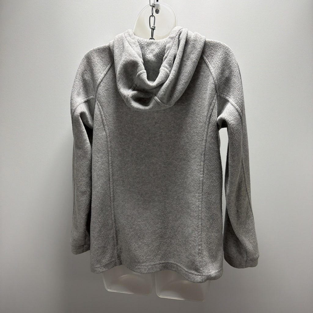 Columbia Teen Girl XL 18-20 Benton II Fleece Jacket Gray Hood Front Full Zip