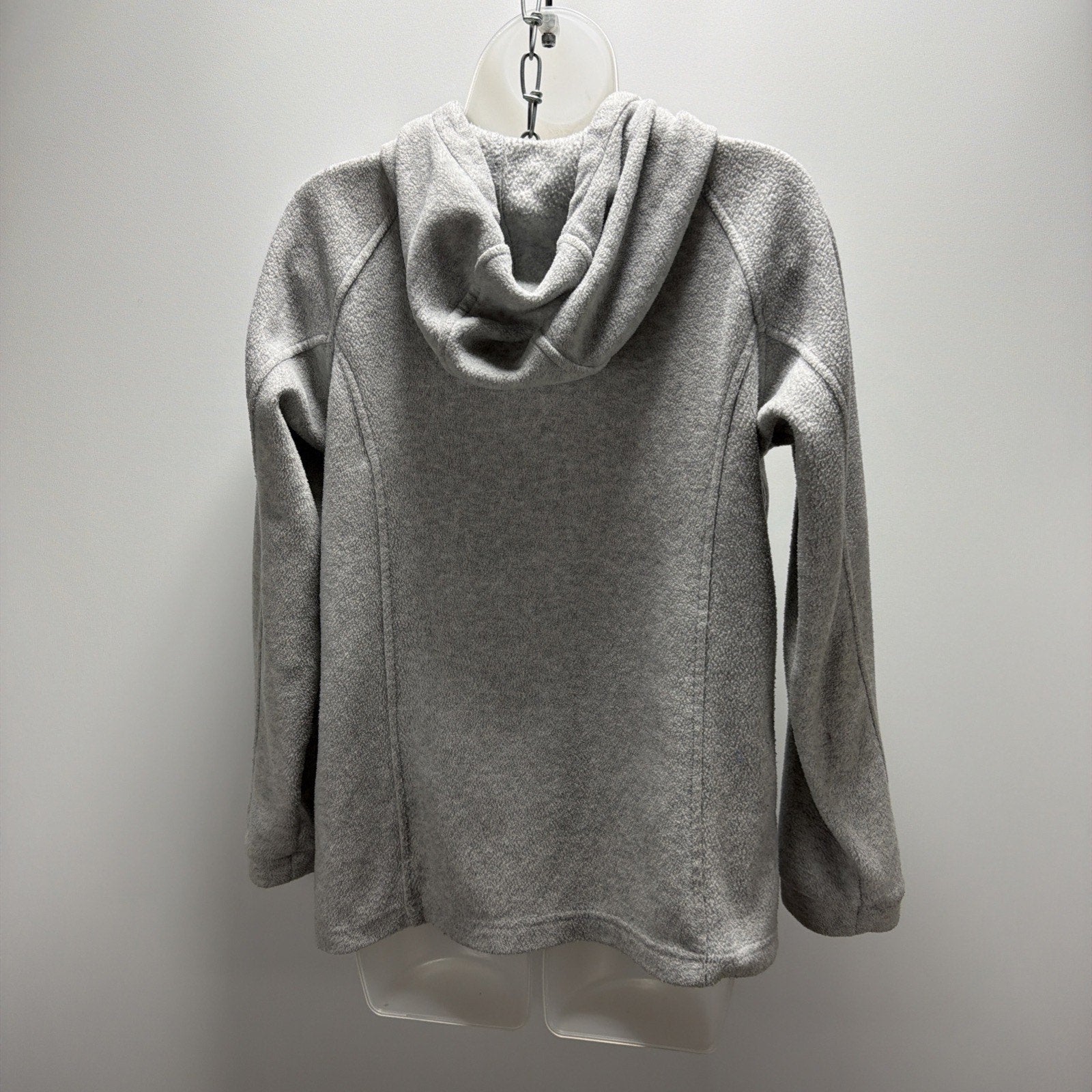 Columbia Teen Girl XL 18-20 Benton II Fleece Jacket Gray Hood Front Full Zip