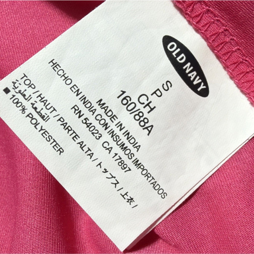 Old Navy Tank Women Small Pink Casual Summer Career Sleeveless Peplum Blouse NWT