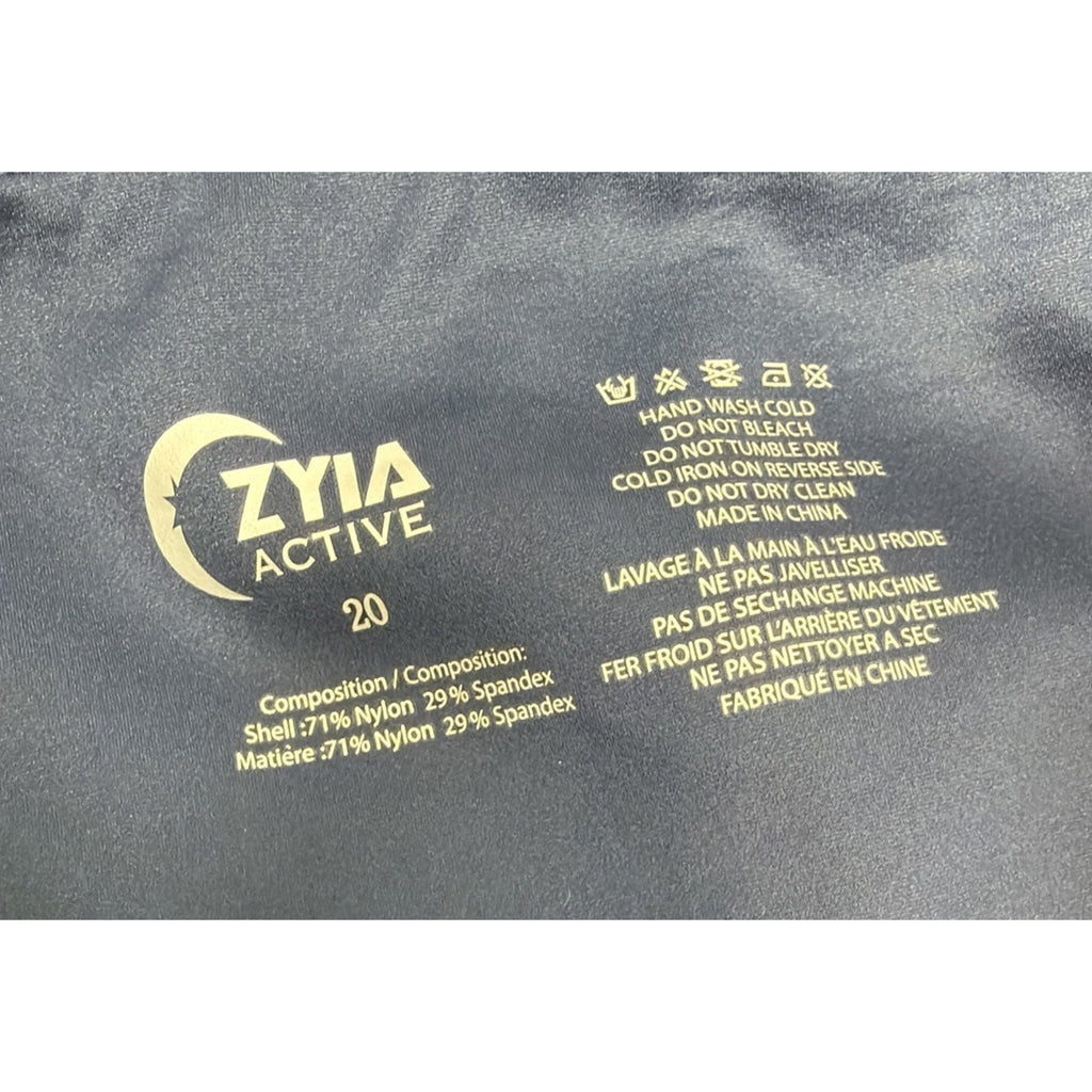 ZYIA Primo Mesh Panel High Rise 7/8 Leggings Blue White Size 20 New