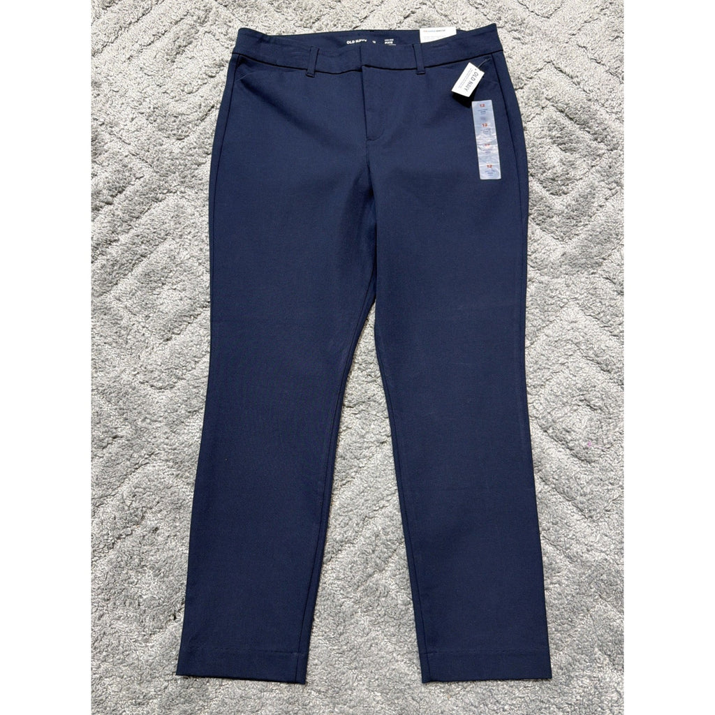 New Old Navy Womens Pixie Skinny Pants High Rise Pockets Navy Size 12 31x27
