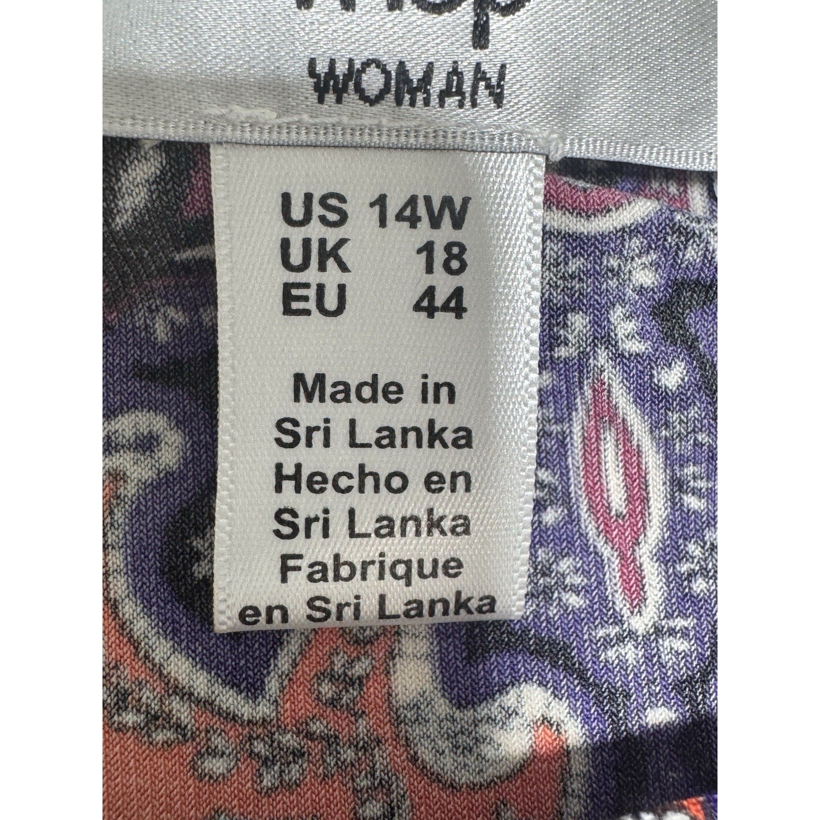 Wisp Women's 14W Dress Boho Mandalas Stretchy Black Orange Festival Purple NWT