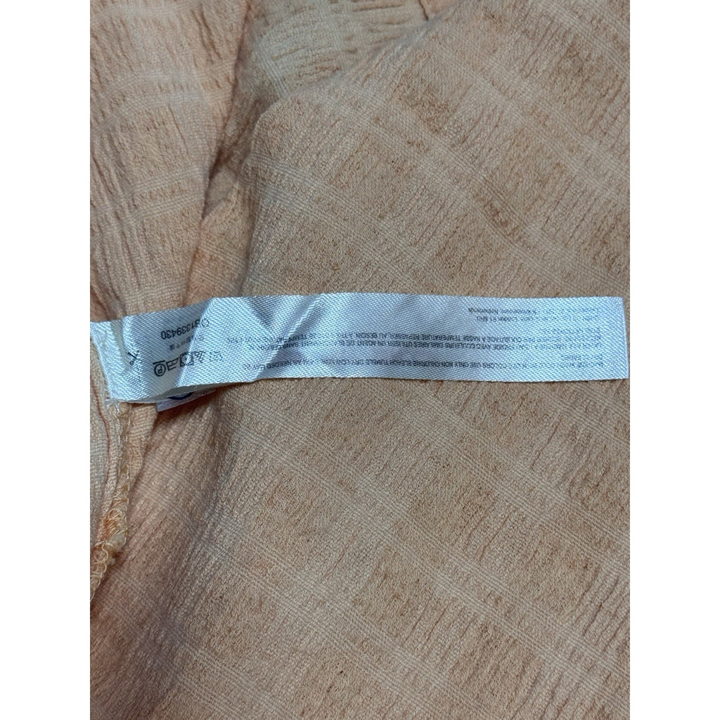 FREE PEOPLE Kokomo Peach Midi Tank Dress Ruched Side Slit Cotton Blend Size Med